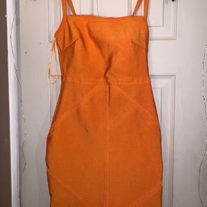 Orange mini dress